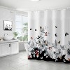 LunaLulinlk Floral Fabric Shower Curtain, Flower and Butterfly Design - 2 of 4