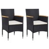 vidaXL 3 Piece Patio Dining Set Black - 3 of 4