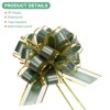 Unique Bargains Plastic Tree Stripes Gold Edge Large Satin Pull Bows 12 Pcs - 2 of 4