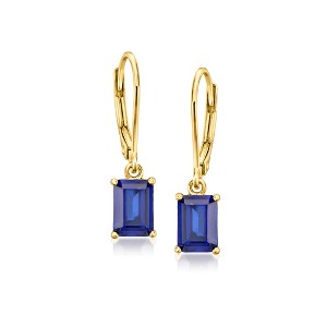 RS Pure by Ross-Simons 2.30 ct. t.w. Lab-Grown Sapphire Drop Earrings in 18kt Gold Vermeil - 1 of 4