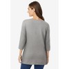 Woman Within Plus Size Perfect Three-Quarter Sleeve Boatneck Tee - 3 of 4