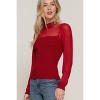 Slickblue Women's Long Sleeve Sweater Top, Mesh Panel Detail Knit Shirt, Relaxed Fit, 3 Color Options, Size S-L - 4 of 4