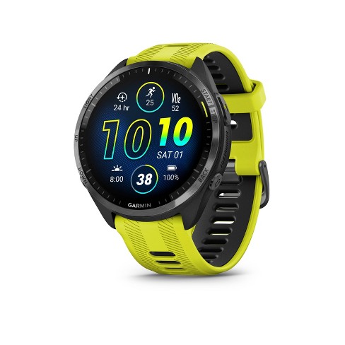 Løft dig op Advent vin Garmin Forerunner 965 Carbon Gray Dlc Titanium Bezel With Black Case And  Amp Yellow/black Silicone Band : Target