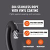 VEVOR Vinyl Coated Wire Rope Kit, 3/32 Cable Through 1/16 Diameter Stainless Steel, 7x7 Strands Construction with 189 Accessories , Black - 3 of 4