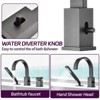 ChicFurnit Bathroom Sink Faucet 3 Hole Roman Tub Filler with Hand Shower for Modern Bathrooms, Black, 16"*13"*4" - 4 of 4