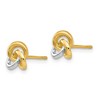 Black Bow Jewelry 7mm Two Tone Love Knot Post Earrings in 14k Gold and Rhodium - image 2 of 4