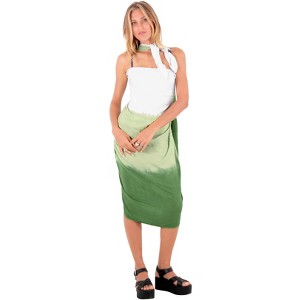 LA LEELA Women's Summer Beach Wrap Bikini Wraps Swimwear Cover up Skirt Bathing suit Swimsuit Sarong Coverups for Women One Size Green, Tie Dye Design - 1 of 4