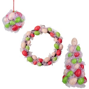 Northlight 3-Piece Speckled Easter Egg Tree, Ball and Wreath Set - 1 of 4