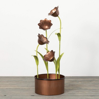 30"H Sullivans Copper Cala Lily Fountain, Copper