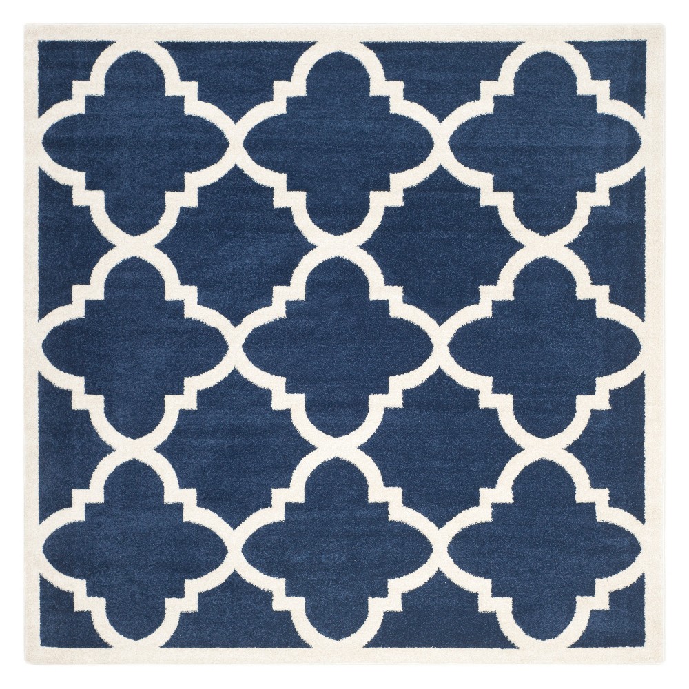  Square Amherst Geometric Outdoor Rug Navy/Beige