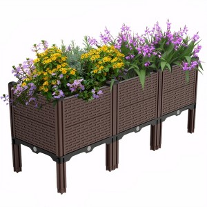 Grungis Raised Planters for Outdoor Plants,Polypropylene Planter Boxes with Drain Outlet for Vegetables,Flowers,Herbs - 1 of 4
