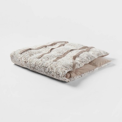 Photo 1 of Faux Fur Textured Lounge Pillow Snow Leopard 