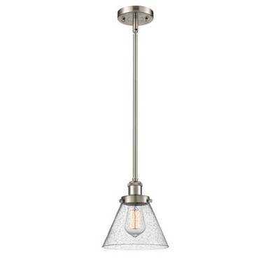 Cone - 1 Light Stem Hung Mini Pendant In Industrial Style-10 Inches Tall and 8 Inches Wide