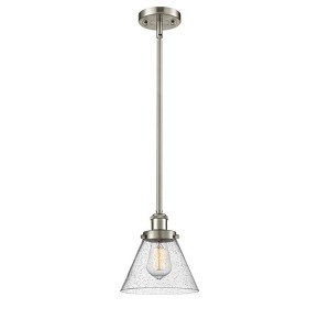 Cone - 1 Light Stem Hung Mini Pendant In Industrial Style-10 Inches Tall and 8 Inches Wide - 1 of 1