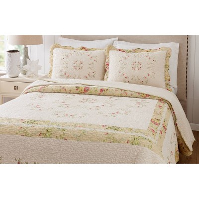 Standard Yellow Embroidered Cotton Floral Sham