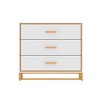 FUFU&GAGA Modern White Nightstand with Gold Accents - 3 - Drawer Bedroom Organizer - 4 of 4