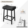 Whizmax 24 Inch Black Backless Saddle Barstools Set of 2, Counter Height Upholstered Padded Barstools with Curved Surface, Metal Leg and Footrest - 2 of 4