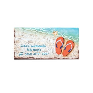 Beachcombers Seaside Flip Flop Table Sitter Wood Block With Saying Home Decor Beach Coastal Ocean 10 x 0.5 x 5 - 1 of 2