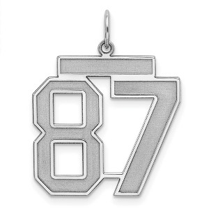 Black Bow Jewelry Sterling Silver, Jersey Collection, Large Number 87 Pendant - 1 of 4