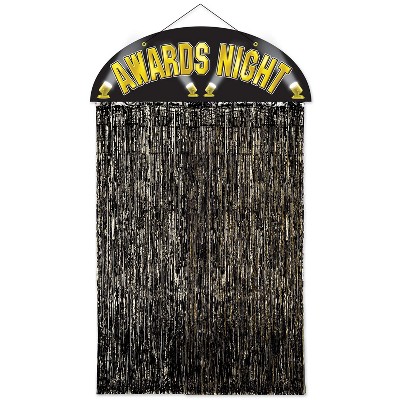 Beistle Awards Night Door Curtain, 4' 6" x 3', (1/Pkg) Multicolored