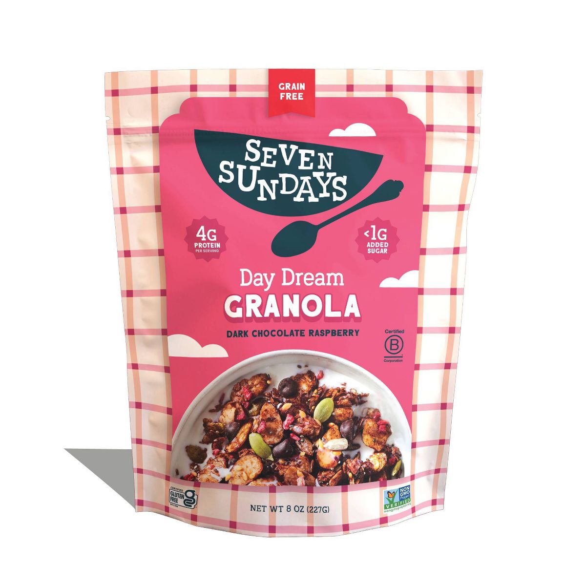 Seven Sundays Dark Chocolate Raspberry Granola, Daydream - 8oz