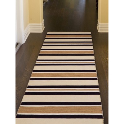 Cabana Classic Stripe Sisal 2'x8' Reversible Outdoor Rug in Blue
