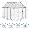 Garvee Walk-In Greenhouse with Polycarbonate Panels, Aluminum Frame, Quick Setup, Roof Vent, Outdoor Garden Greenhouse - 3 of 4
