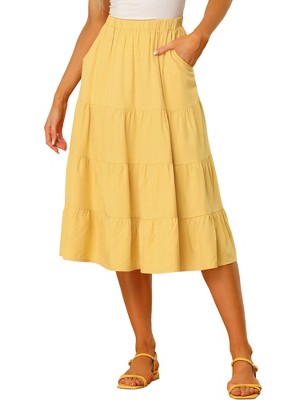 GORLYA Girls Chiffon Pleated Elastic High Waist A-Line Boho Swing - View #9