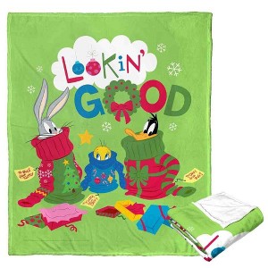 Warner Bros. Looney Tunes Christmas Drip Silk Touch Throw Blanket 50x60 Inches - 1 of 4