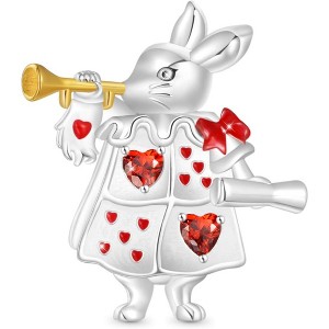 Sterling Silver Alice in Wonderland Charm - Whimsical Dangle Bead for Bracelets, Gift for Women - 1 of 4