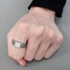 Slickblue Men's Polished Stainless Steel Ring with Clear CZ - Modern & Sturdy April Birthstone Jewelry, Size 8-13 - 2 of 4