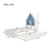 Cute Bed Frame With Trundle Bed,Children's Beds With Storage,Bookcase Headboard,Intelligent Induction Lamp,House Shaped Bed Frame-Cuddlewood - 4 of 4