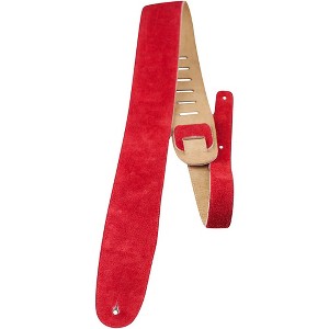 Perri's 2.5" Soft Suede with Premium Backing - Adjustable 44.5"-53" Guitar Strap Red 44.5 to 53 in. - 1 of 1