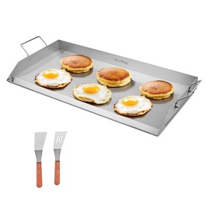 VEVOR Stainless Steel Griddle, 32x16 inch Universal Flat Top Rectangular Plate, Gas Grill Griddle for BBQ Grill, Teppanyaki, Silver - 1 of 4