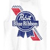 Pabst Blue Ribbon Logo Crew Neck Sleeveless Men's White Tank Top - 2 of 3