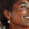 Ross-Simons 1.00 ct. t.w. Diamond Starburst Drop Earrings in 18kt Gold Over Sterling - 2 of 4