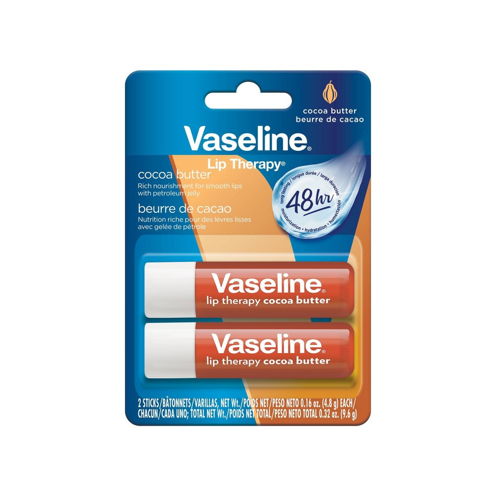Photos - Lipstick & Lip Gloss Vaseline Cocoa Butter Moisturizing Lip Therapy Twin Pack 