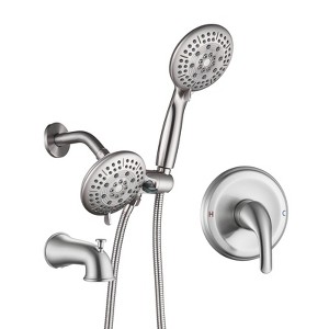Cobbe 2-in-1 5-Function Dual Shower Heads with Rough in-Valve and Bathtub Shower Faucet - 1 of 4
