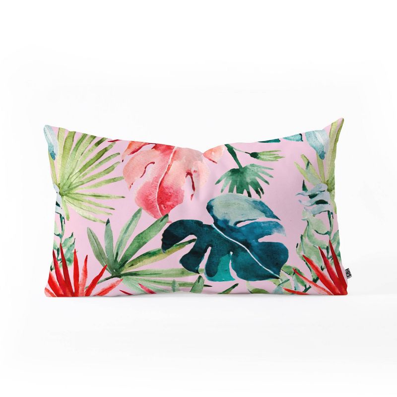 Marta Barragan Camarasa Colorful Tropical Paradise Oblong Lumbar Throw Pillow Pink - Deny Designs, 1 of 5