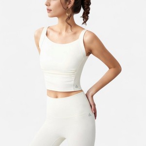 Anna-Kaci Active Women's Square Neck Cropped Sports Tank Top with Wide Shoulder Straps and Smooth Seamless Finish - 1 of 4