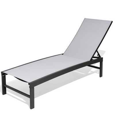 Pellebant Outdoor Pool Lounger Aluminum All-weather Adjustable Chaise Lounge Chair