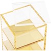 Okuna Outpost 3 Tier Clear Acrylic Stacking Desk Organizer with Gold Bottom (3 x 3 x 5.3 In) - image 4 of 4