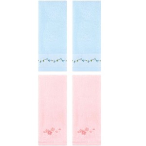 REGALWOVEN 4 Pcs Floral Soft Absorbent Hand Towel for Bathroom Home Decor 13" x 29" - 1 of 4