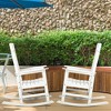 Outsunny 2 Pc Outdoor Rocking Chair, Traditional Slatted Porch Rocker with Armrests, Waterproof HDPE, Light Gray - 2 of 4