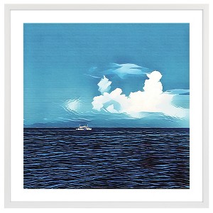 Day At Sea - 28" X 28" - Blue/White - Framed Wall Art - WLA2068 - Safavieh - 1 of 4