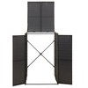 vidaXL Single Wheelie Bin Shed Black 27.6"x31.5"x46.1" Poly Rattan - 4 of 4