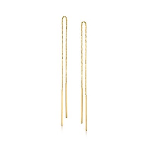 Ross-Simons 14kt Yellow Gold Linear Bar Drop Threader Earrings - 1 of 4