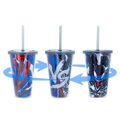 SILVER BUFFALO MC111186 16OZ Spiderman Tumbler, Blue