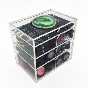 OnDisplay 4 Tier NYC Acrylic Cosmetic/Makeup Organizer with Agate Slab - 1 of 2