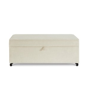 TiramisuBest Grey Storage Ottoman Bench 55.12 in, Chenille Tufted Bed Bench with Hidden Storage - 1 of 4